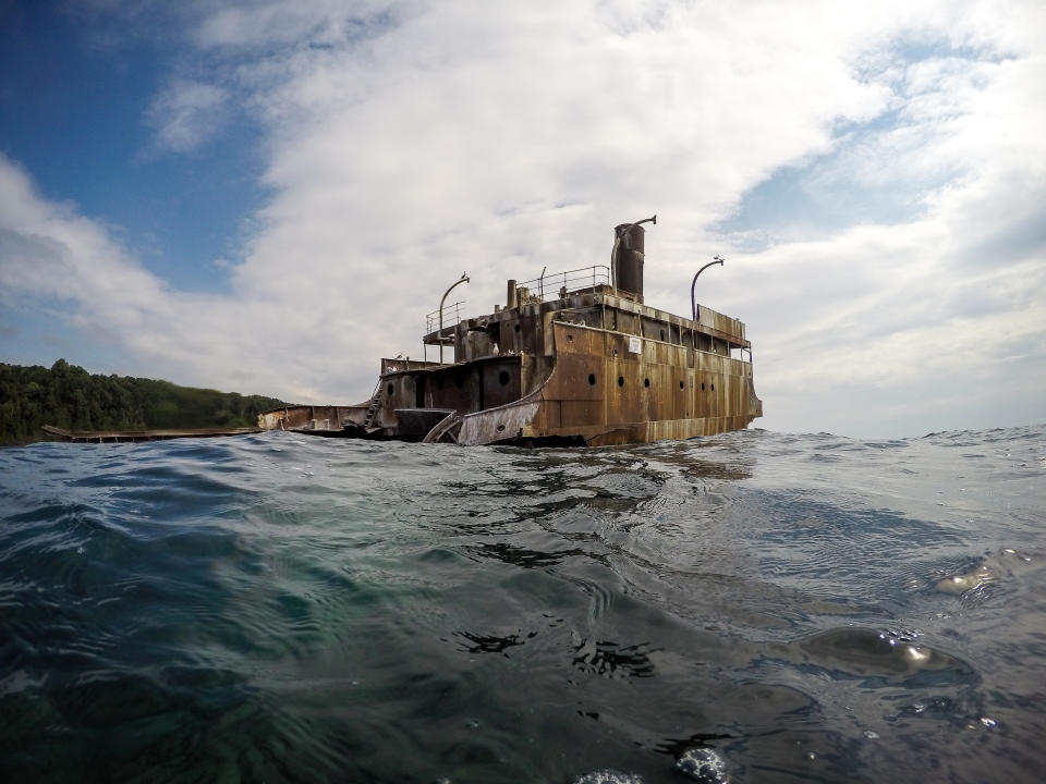 1960 shipwreck in Lake Michigan, declared a total loss, owner never identified.