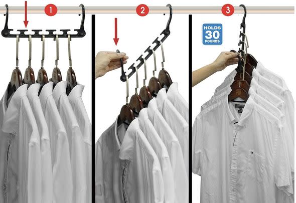 Organise your wardrobe with 23% off these space-saving hangers.