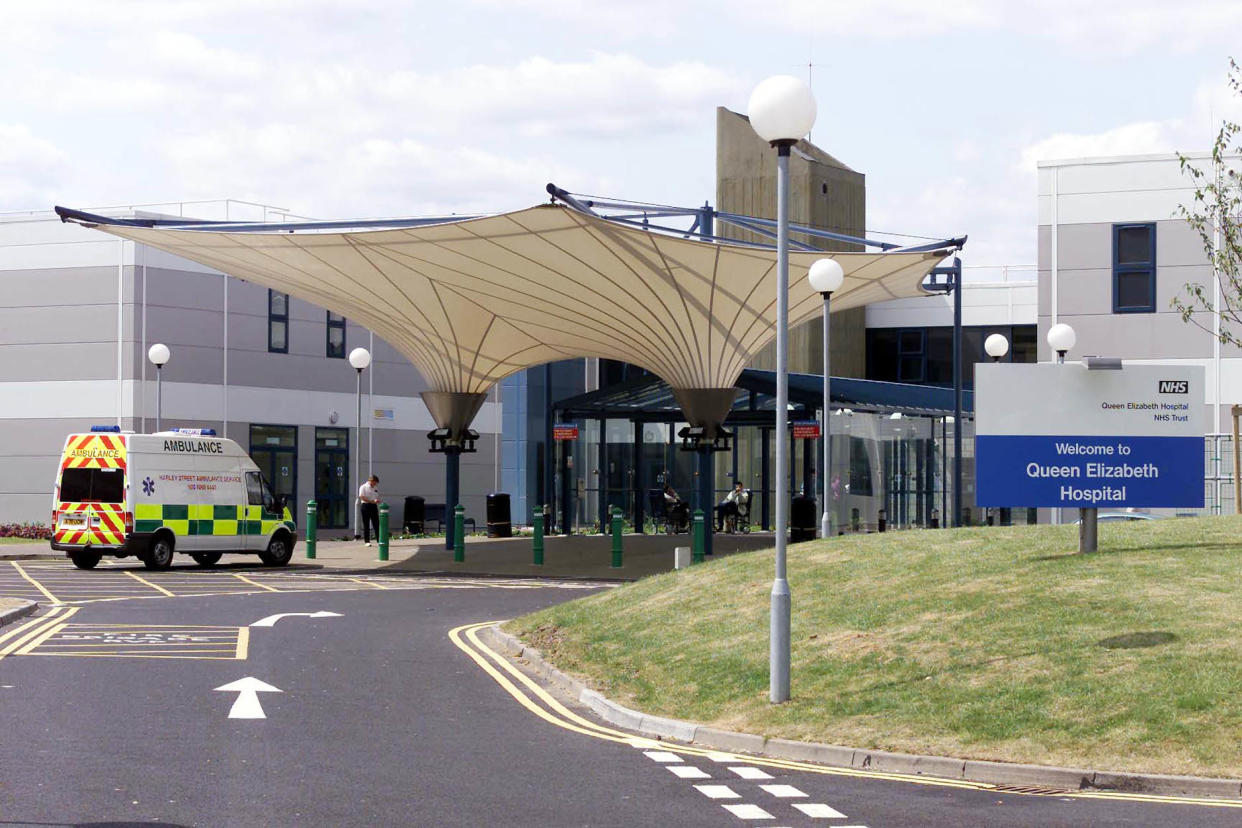 The Queen Elizabeth Hospital in Woolwich, south-east London, where Great Train Robber Ronnie Biggs was undergoing further medical tests after spending a night in the hospital after being admitted.   * The 71-year-old was being treated as an NHS patient and had been given a single bay at the hospital. Biggs had been held in custody at Belmarsh Prison, south east London, after ending his self-imposed exile in Brazil.  Biggs flew back to Britain last month after 35 years on the run and was immediately arrested. He made a brief appearance at West London Magistrates Court before being taken to prison to continue the 30-year sentence he was given for his part in the 1963 robbery of a Glasgow to London mail train.   (Photo by Andrew Parsons - PA Images/PA Images via Getty Images)