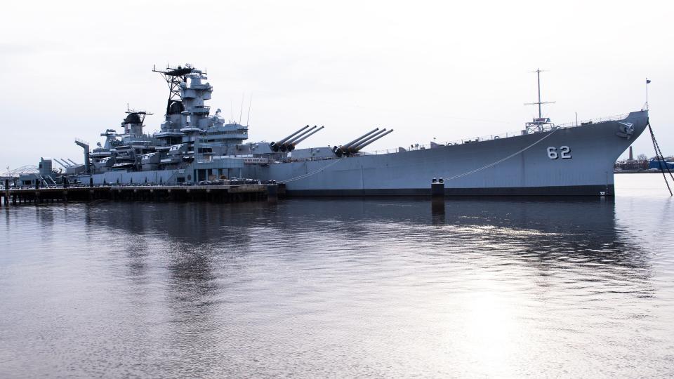 The Battleship New Jersey, currently located on the Camden Waterfront, will be towed a few miles down the Delaware River for major maintenance in the same South Philadelphia dry dock where it was built in the early 1940s.