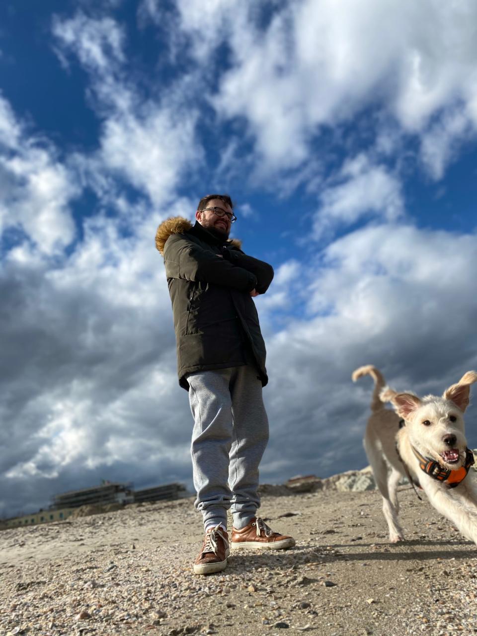 Kristopher Milicevic and his dog Lucky.