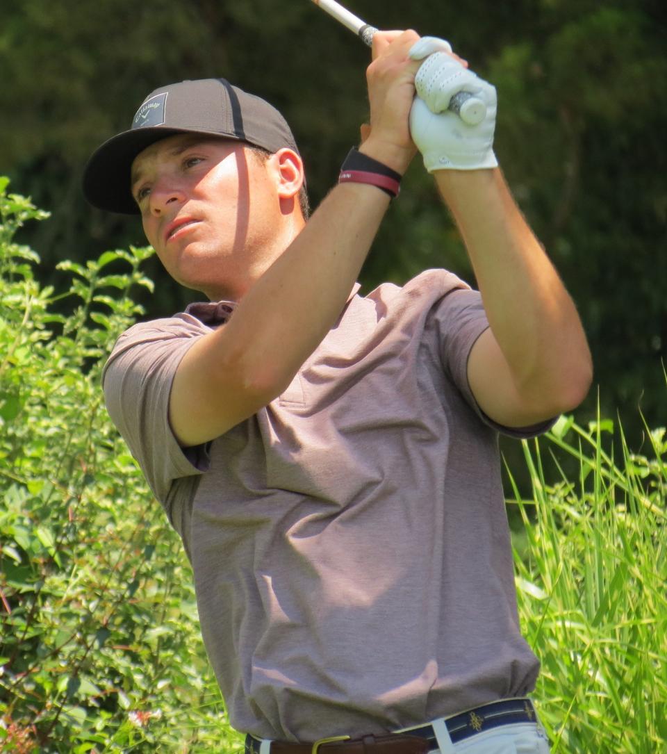 Jack Simon leads after the second round of the 122nd New Jersey Amateur Golf Championship at Manasquan River GC in Brielle on Tuesday, July 11, 2023.