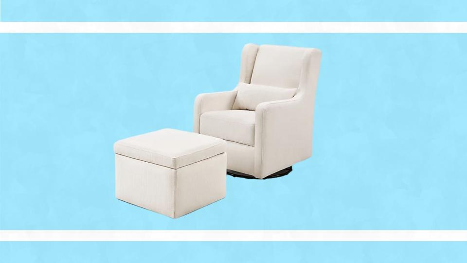 Must have items from BuyBuyBaby: DaVinci Adrian Swivel Glider with Storage Ottoman.