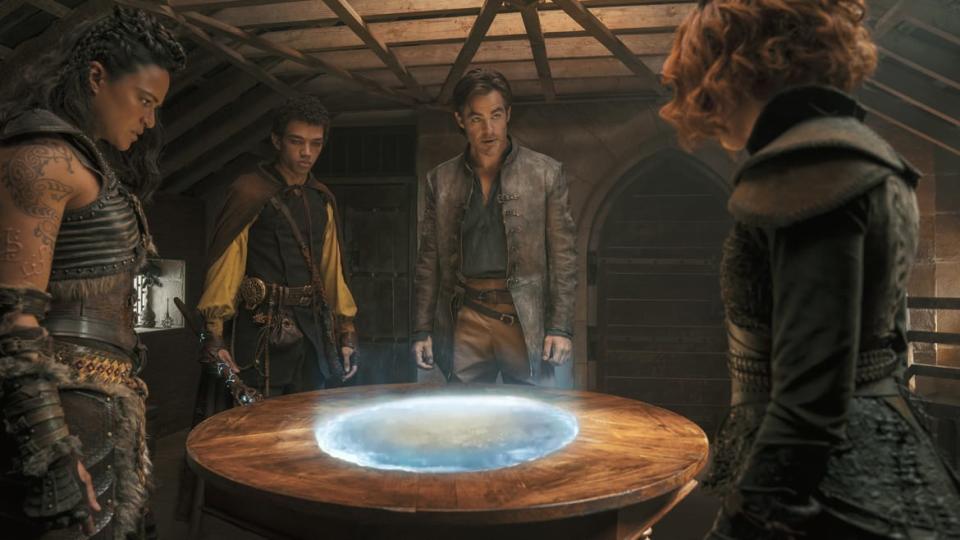 <div class="inline-image__caption"><p>Michelle Rodriguez, Justice Smith, Chris Pine and Sophia Lillis in <em>Dungeons & Dragons: Honor Among Thieves</em>.</p></div> <div class="inline-image__credit">Aidan Monaghan</div>