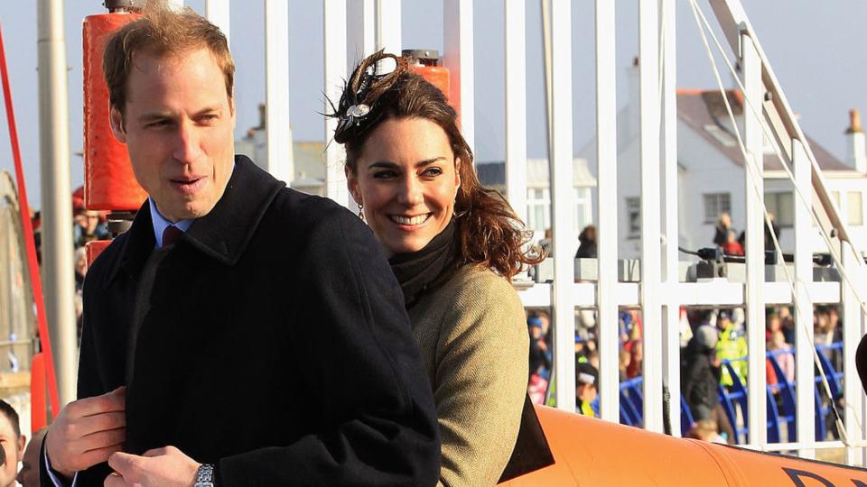 Prince William and Kate Middleton at the Trearddur Bay RNLI Lifeboat Station in Wales