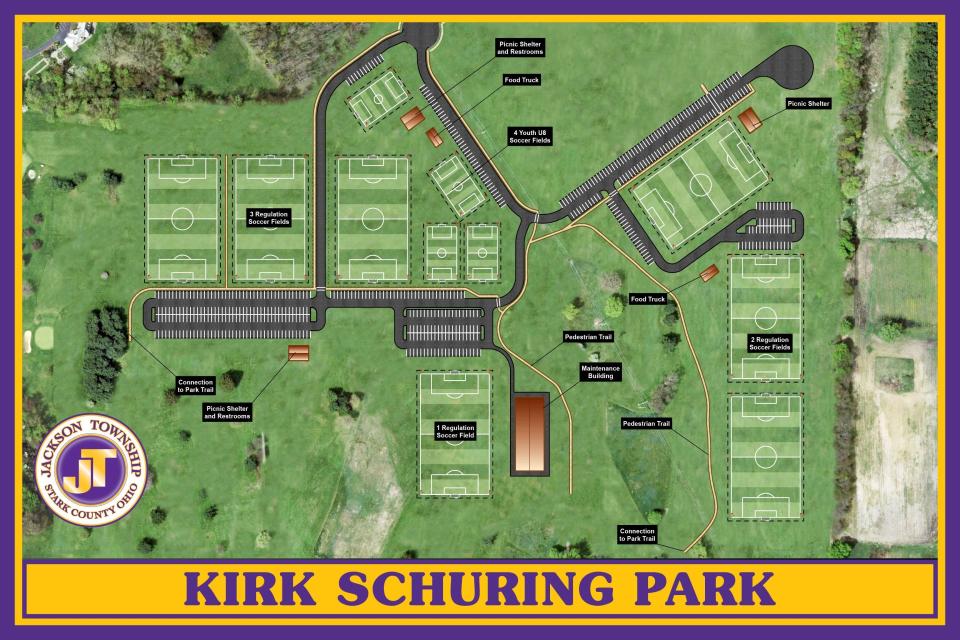 Kirk Schuring Park at 5055 Hills and Dales Rd NW (formerly part of the Tam O’Shanter golf course) will continue to develop in 2024 with the paving of the drives and parking lots.