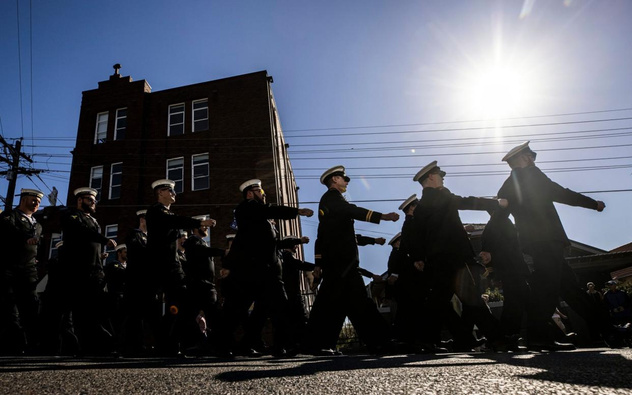 Members of the Royal Australian Navy take part in the 2021 ANZAC day march in Sydney - Brook Mitchell /Getty Images AsiaPac 