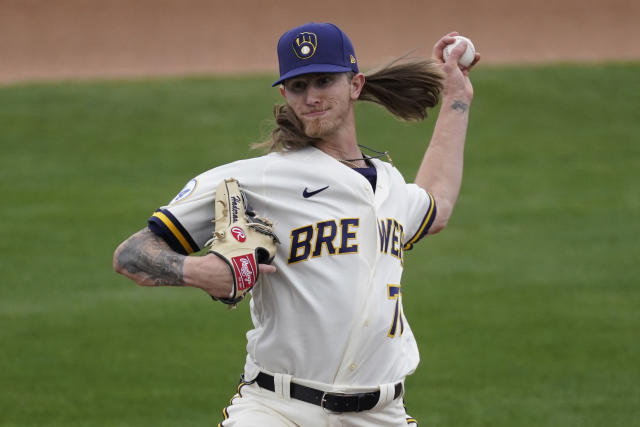 Milwaukee, USA. August 13, 2019: Milwaukee Brewers relief pitcher