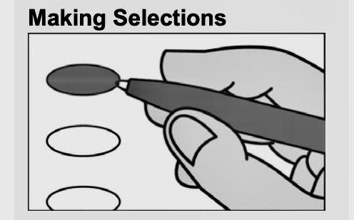 Part of the Maryland ballot's instructions shows voters how to blacken the oval completely for the candidate they choose. Do not make marks outside the oval.