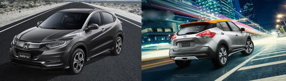 圖／Honda HR-V(NEW) 1.8 S與Nissan Kicks 1.5智行旗艦版風格休旅瑜亮之爭。