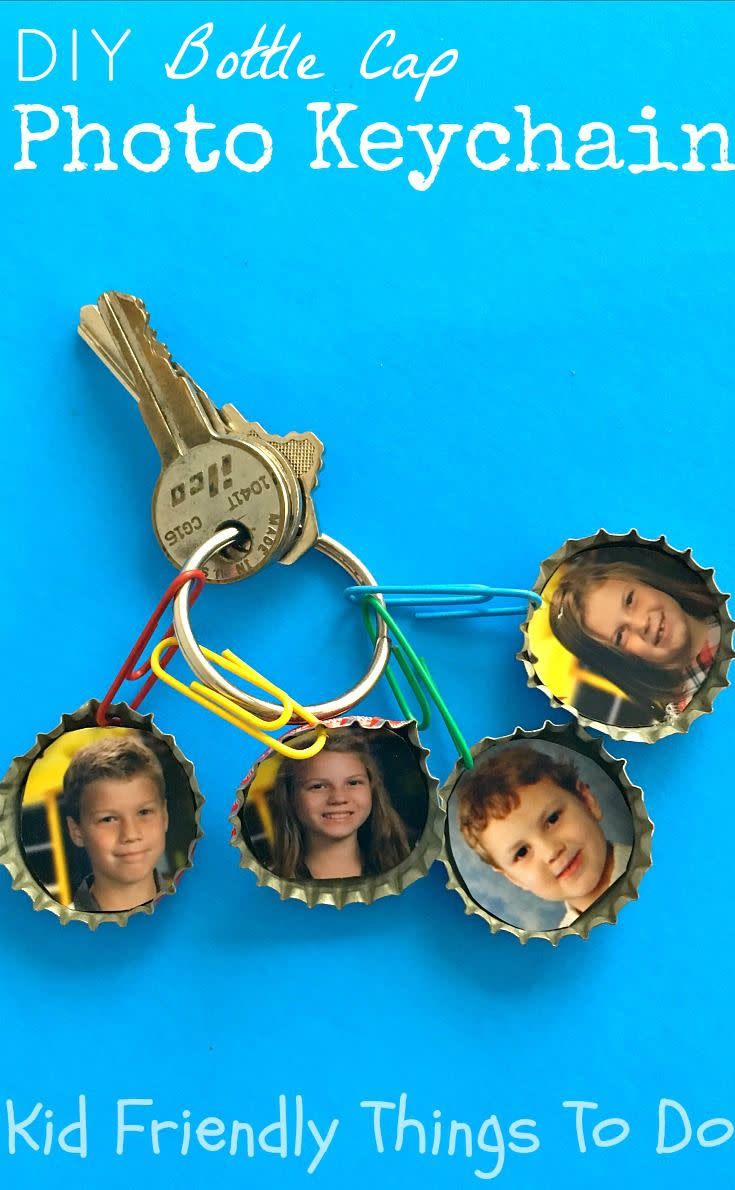 Bottle Cap Photo Key Chain