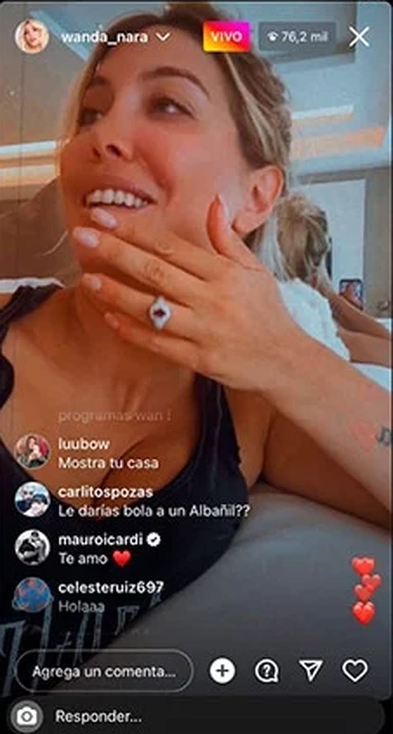 Mauro Icardi le envió un mensaje a Wanda Nara durante un vivo de Instagram