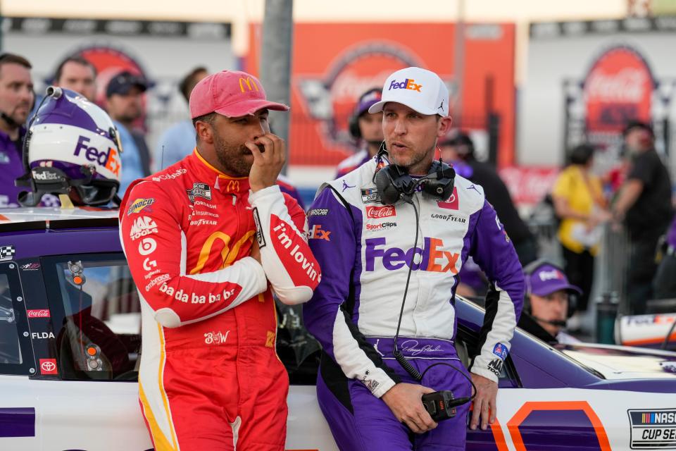 Bubba Wallace and Denny Hamlin found themselves in the middle of controversy Monday night.