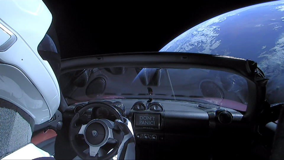 Starman in a Tesla Roadster