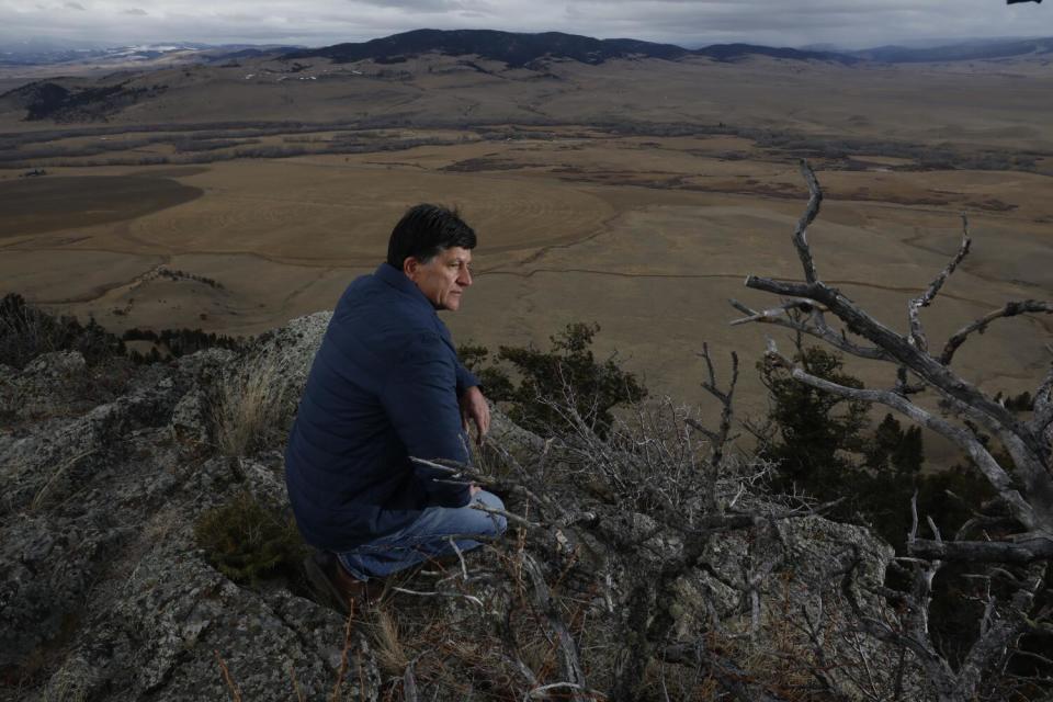 Carl Borgquist admires the views from atop Gordon Butte, where he's got plans for a pumped storage project.