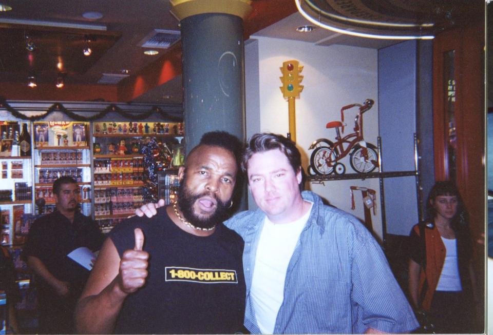 Funko founder Mike Becker with Mr. T (Photo: Courtesy of Funko)