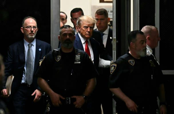 PHOTO: Former President Donald Trump arrives at court, Apr. 4, 2023, in New York. (Ed Jones/AFP via Getty Images)