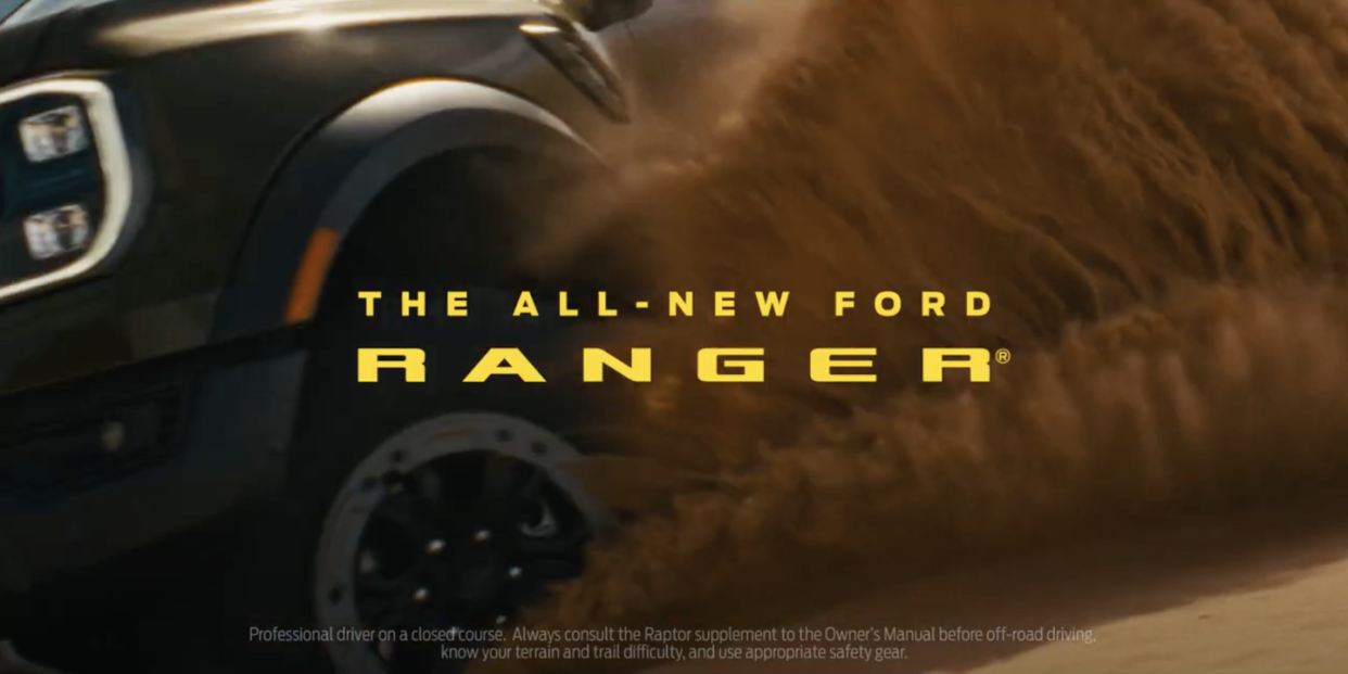 ford ranger raptor teaser image sand throwing