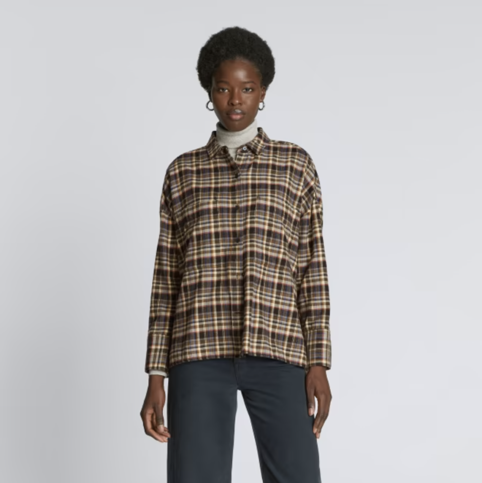 The Boxy Flannel in multi plaid (Photo via Everlane)