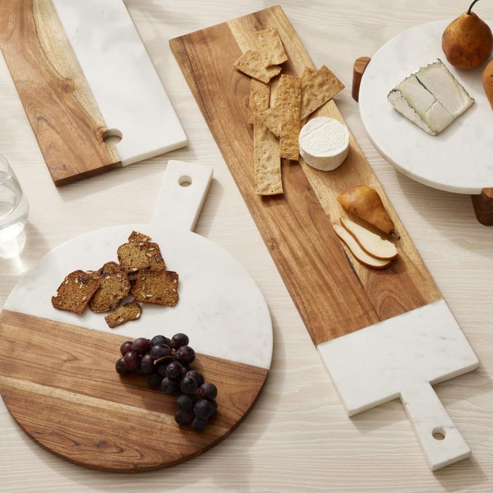 5) West Elm Preston Marble & Wood Charcuterie Boards