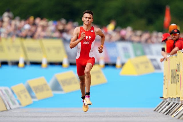 England’s Alex Yee running during the men's individual (sprint distance) final at Sutton Park on day one of the 2022 Commonwealth Games