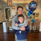 <p>The actor celebrated his youngest son Brendan's 13th birthday at home, sharing this photo from the kitchen. </p> <p>"Happy B day buddy! We now have 3 teenagers in the house," <a href="https://www.instagram.com/p/CT5WUjAhwcE/" rel="nofollow noopener" target="_blank" data-ylk="slk:wrote the father of four;elm:context_link;itc:0;sec:content-canvas" class="link ">wrote the father of four</a>. </p>
