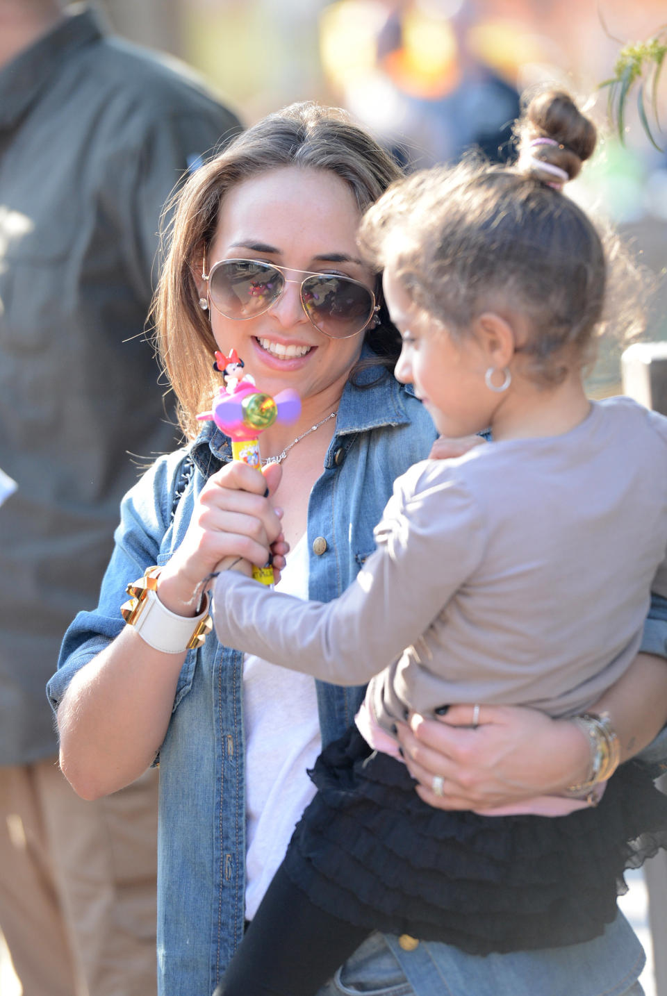 Chloe Green, Mark Anthony's new girlfriend, sighting with Marc Anthony and his twins Max and Emme (not pictured) at Disneyland February 26, 2013 in Anaheim, California.  (Jason Merritt / FilmMagic)