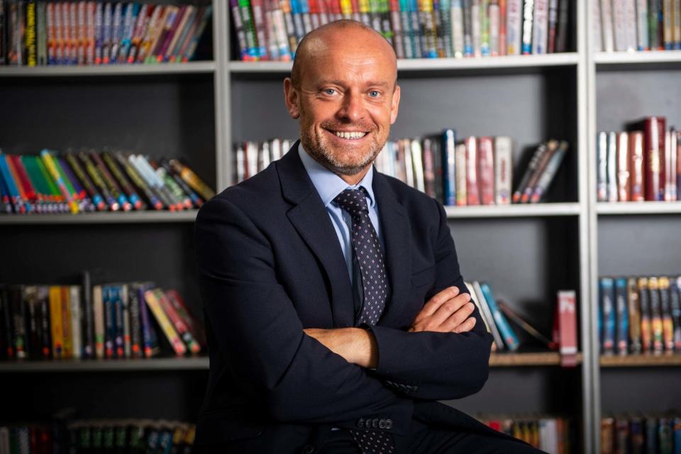 Alun Ebenezer, head of Fulham Boys School, which will open next week (Lucy Young)