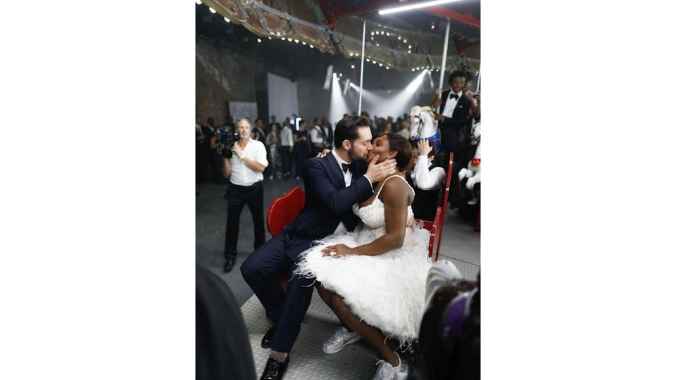 A pictures of Serena Williams and Alexis Ohania on their wedding day