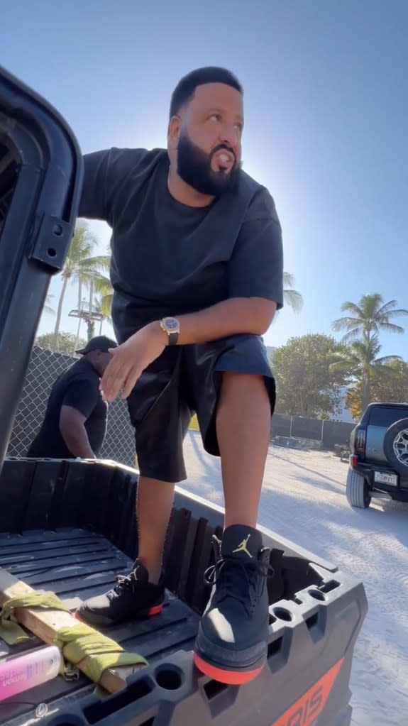 Khaled was transported to the stage in a golf cart. Instagram/@djkhaled