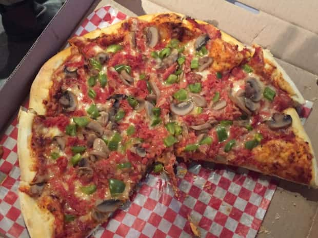 Windsor pizza is shown in a file photo. The dish was recently named the city's most iconic. (Angela Knight/CBC - image credit)