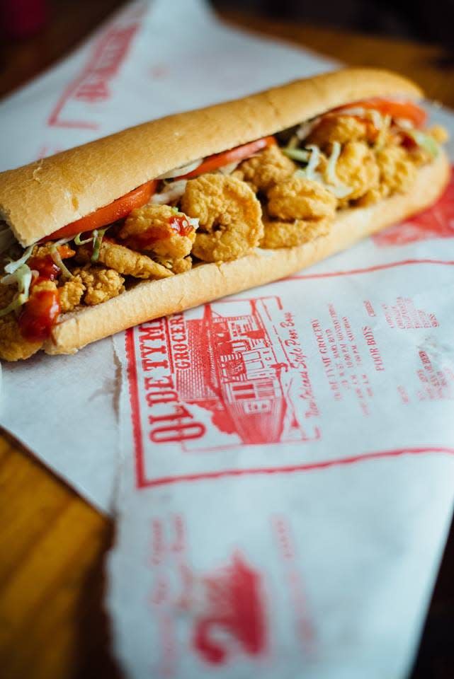 The fried shrimp po-boy is a Lenten staple at Old Tyme Grocery in Lafayette.