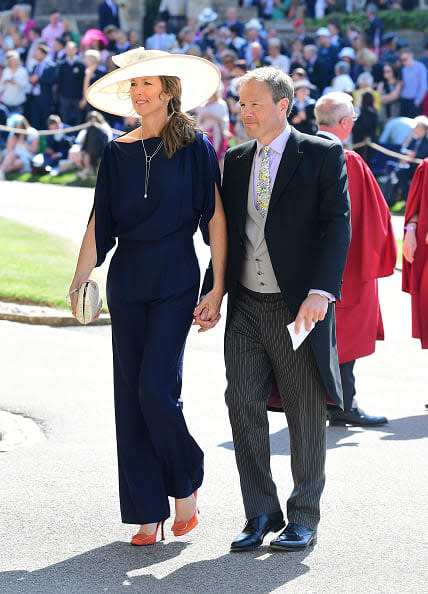 <div class="inline-image__caption"><p>Tom and Claudia Bradby arrive at St George's Chapel at Windsor Castle before the wedding of Prince Harry to Meghan Markle on May 19, 2018 in Windsor, England.</p></div> <div class="inline-image__credit">Ian West - WPA Pool/Getty Images</div>