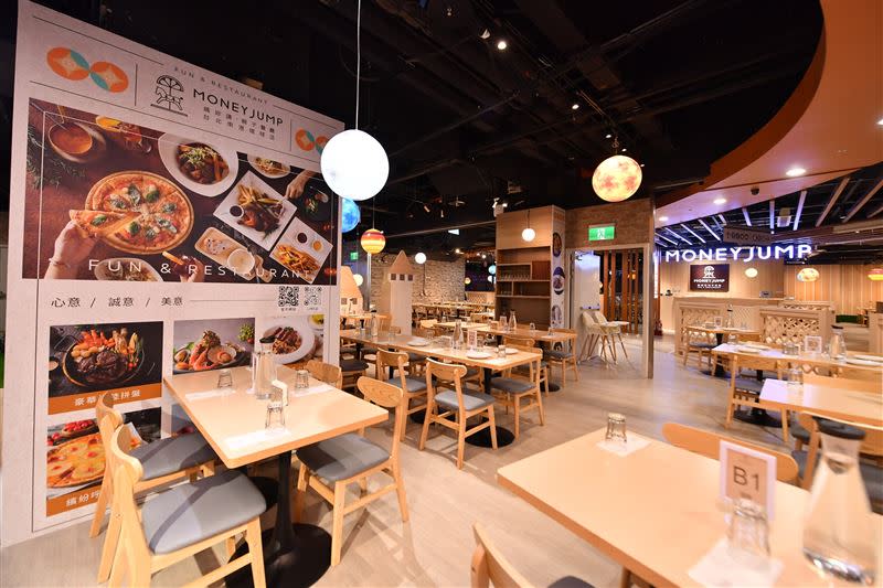 媽妳講親子餐廳南港環球店用餐空間寬敞明亮，最多可容納120人。（圖／餐廳業者提供）