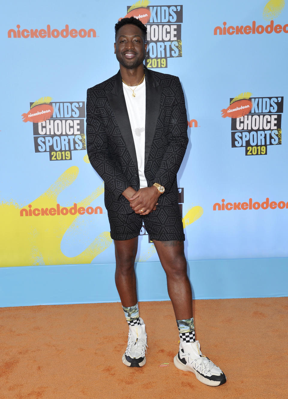 Dwyane Wade arrives at the Kids' Choice Sports Awards on Thursday, July 11, 2019, at the Barker Hangar in Santa Monica, Calif. (Photo by Richard Shotwell/Invision/AP)