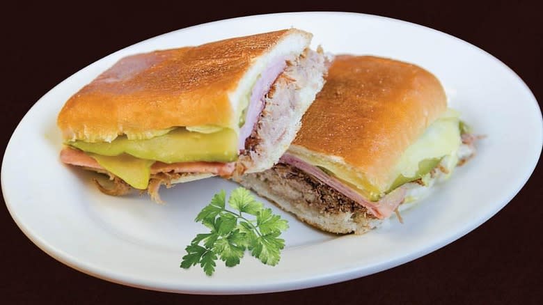 Cuban sandwich on plate