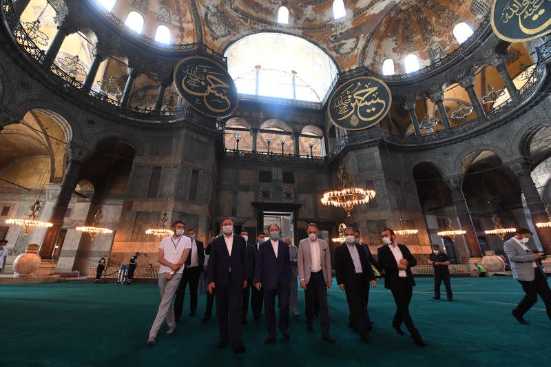 Head of Turkey's Religious Affairs Directorate Erbas visits Hagia Sophia in Istanbul