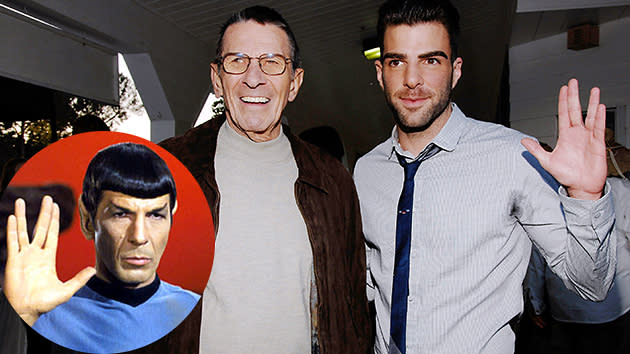 Leonard Nimoy and Zachary Quinto