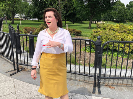 Marjorie Dannenfelser, president of the Susan B. Anthony List, is pictured outside the Eisenhower Executive Office Building in Washington, U.S., May 22, 2019. REUTERS/Yasmeen Abutaleb