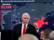 FILE PHOTO: U.S. Vice President Mike Pence participates in coronavirus task force meeting at the HHS Department in Washington