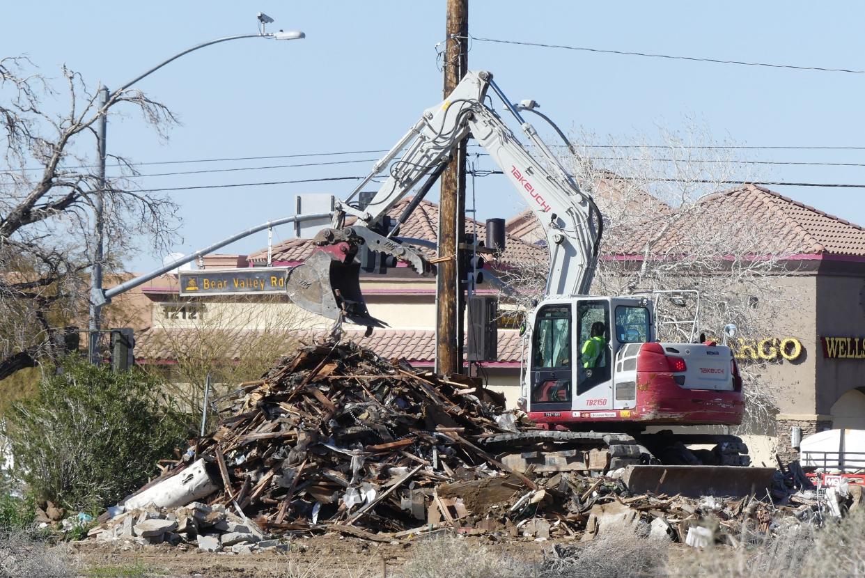 A vacant home has been demolished as plans near for the construction of a new Sprouts Farmers Market on Bear Valley Road in Apple Valley.