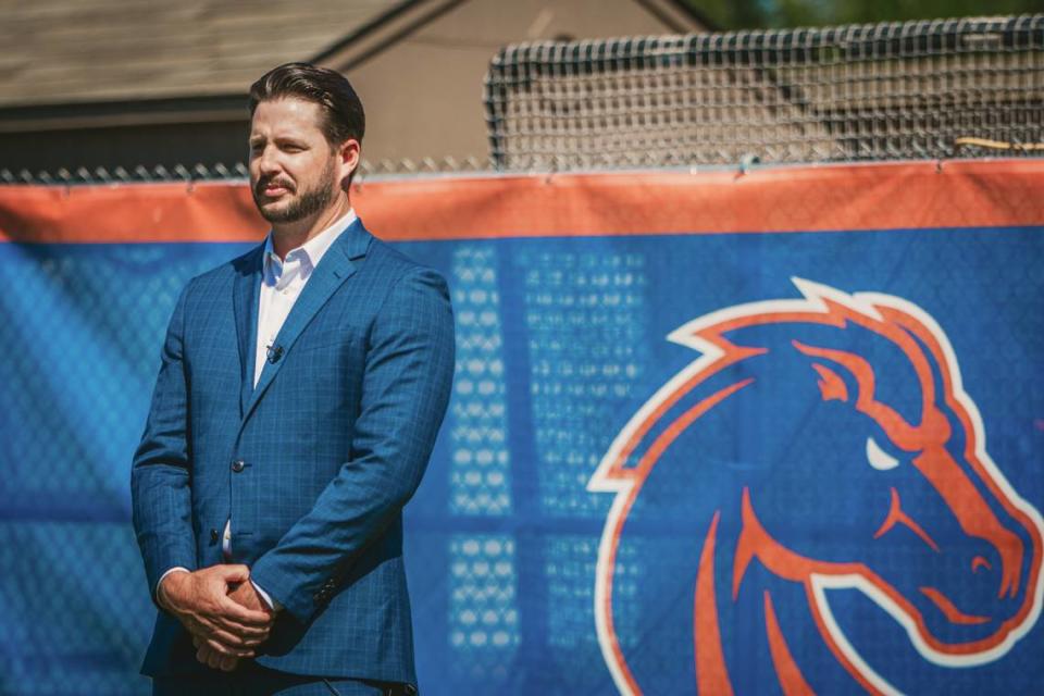 Boise State softball coach Justin Shults was introduced on Friday. He spent the past three seasons as an assistant at Oregon, serving primarily as hitting coach.