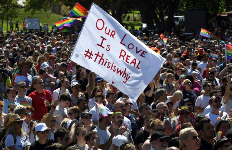 Supporters of the same-sex marriage "Yes" vote have taken to the streets to celebrate