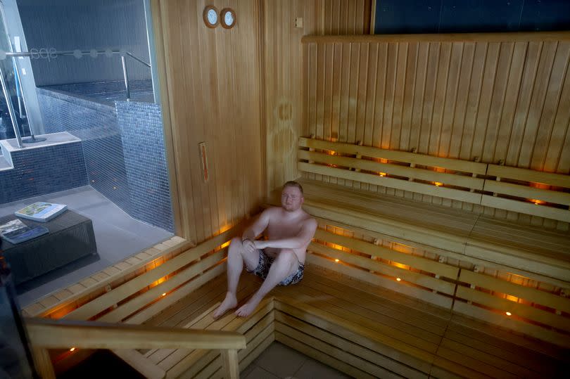 Reporter Owen Younger tries out the facilities at Ramside Spa, including the cold plunge pool.