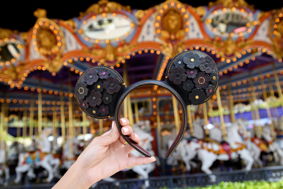 Coach's Mickey Mouse ears are made of leather. (Photo: Disney)