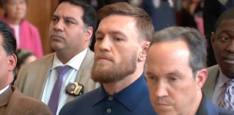 Conor McGregor appearing in a New York court