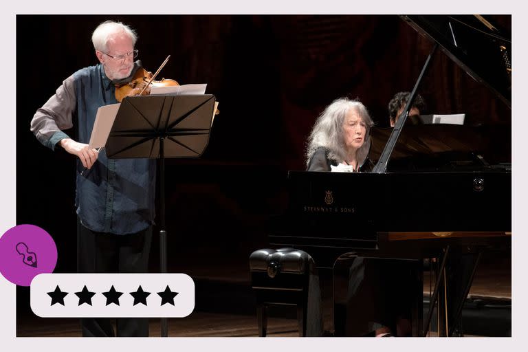 Martha Argerich junto a Gidon Kremer en el extraordinario concierto que ofrecieron este martes en el Teatro Colón