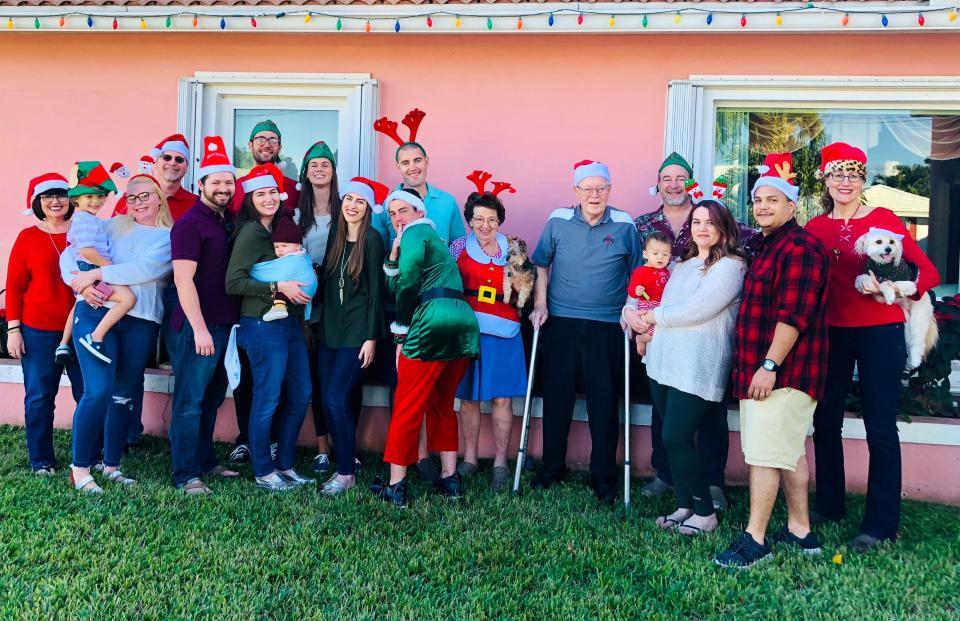 Four generations of the Meckstroth family celebrate Christmas in 2019.