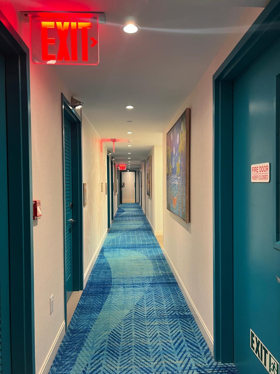 the hotel hallway