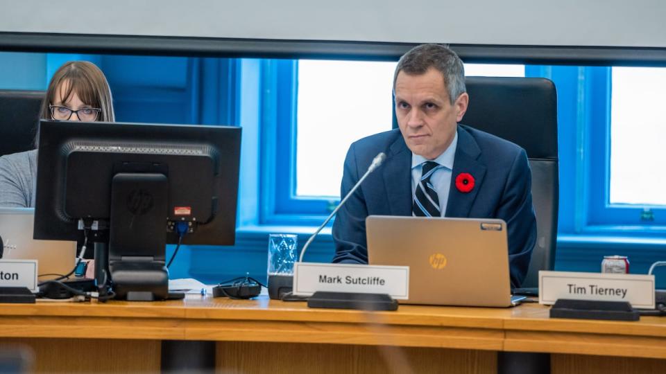 Mayor Mark Sutcliffe says some large families are forced to stay in a single motel room in the city's current overflow shelter system. He spoke at finance and corporate services committee on Tuesday, Nov. 7, 2023.